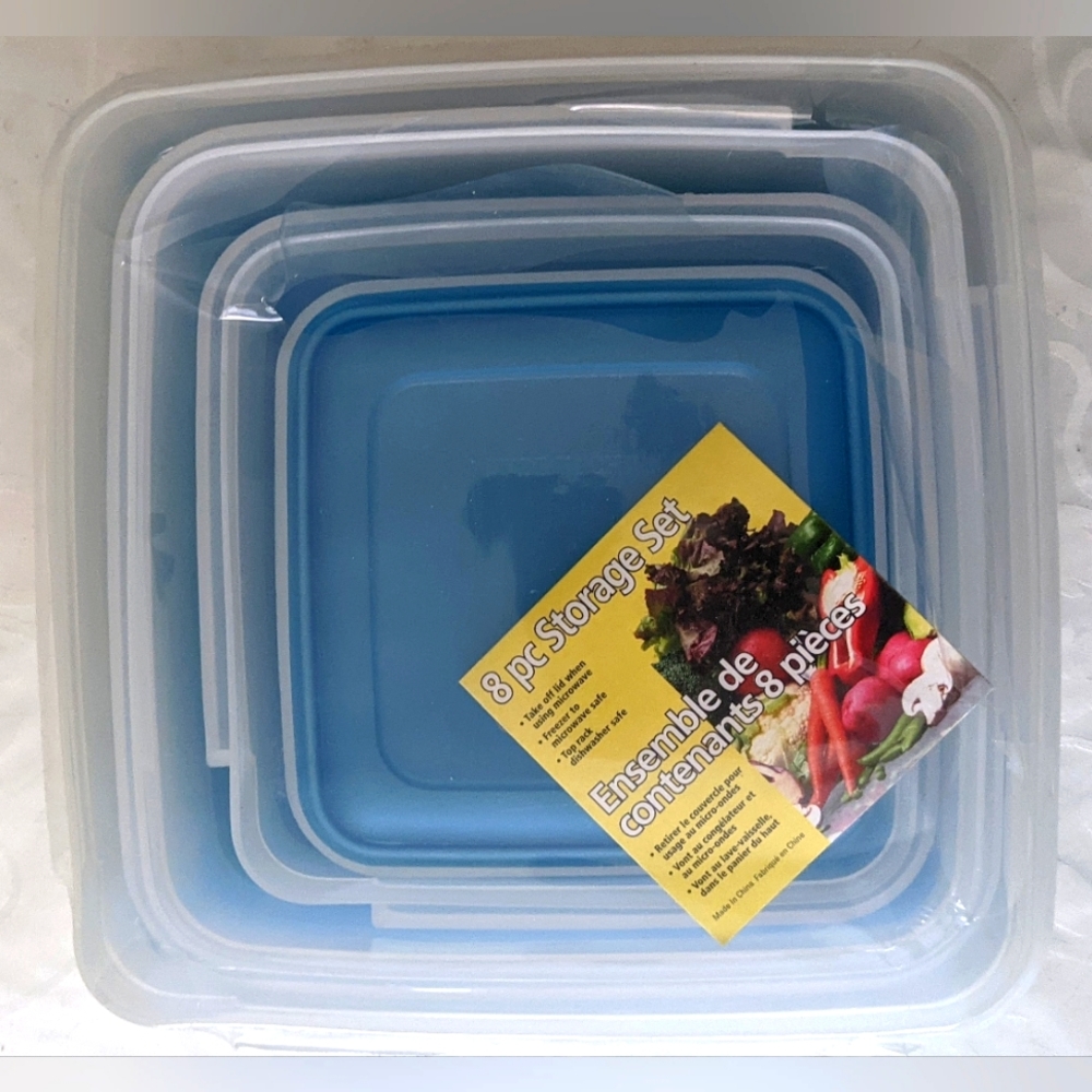 🆕 Vintage Food Storage w/Lids, 4 Sizes Micro/Freezer/Dishwasher Safe NWOT